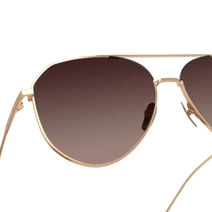 DIFF EYEWEAR Dash Brushed Gold + Coffee Gradient