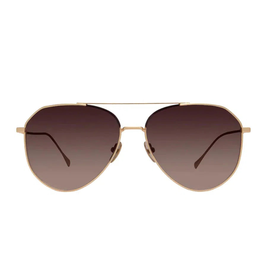 DIFF EYEWEAR Dash Brushed Gold + Coffee Gradient