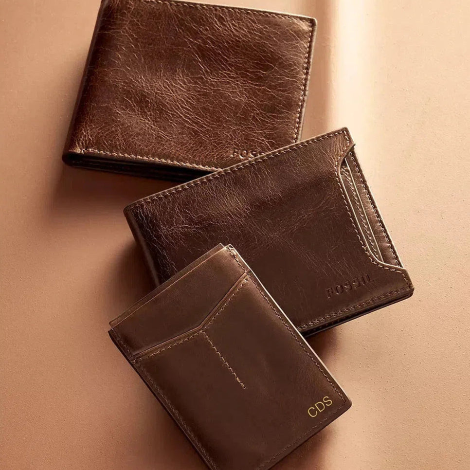 Derrick Leather RFID Bifold with Flip ID Wallet
