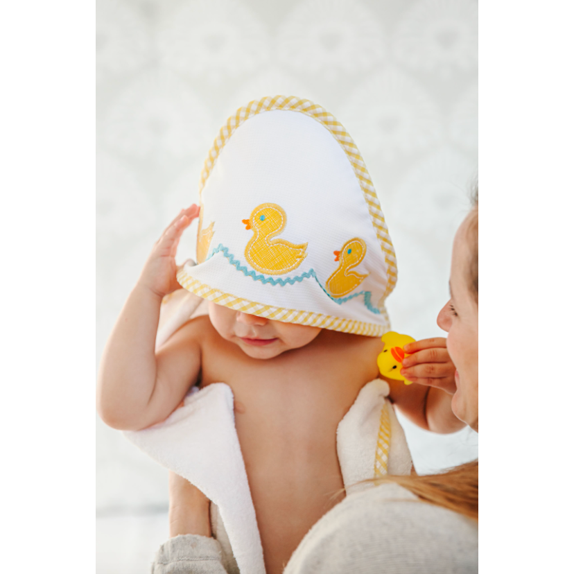 Duck Applique Hooded Towel & Washcloth Set