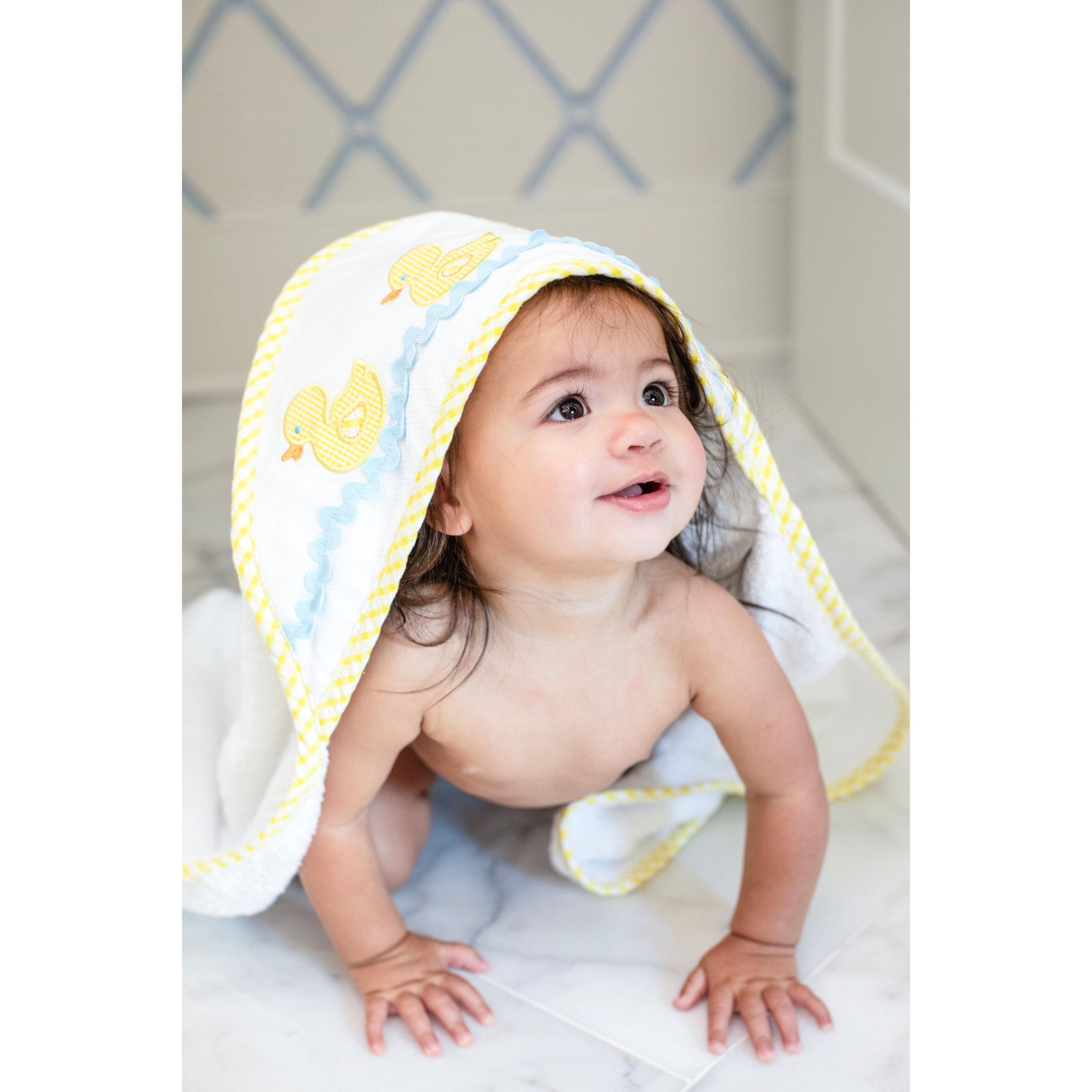 Duck Applique Hooded Towel & Washcloth Set