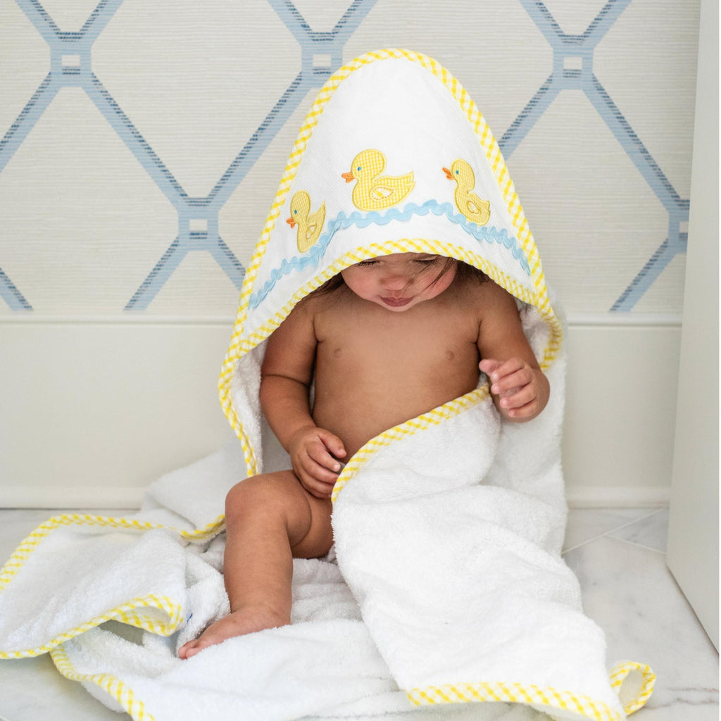 Duck Applique Hooded Towel & Washcloth Set