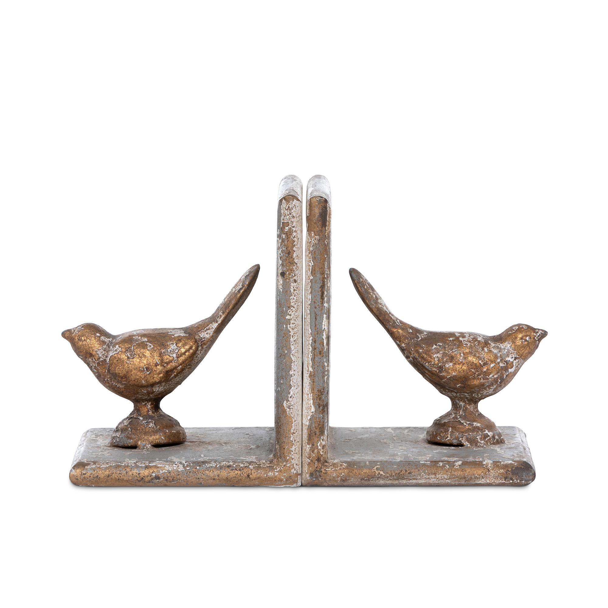 Bird Duet Iron Bookends, Set of 2