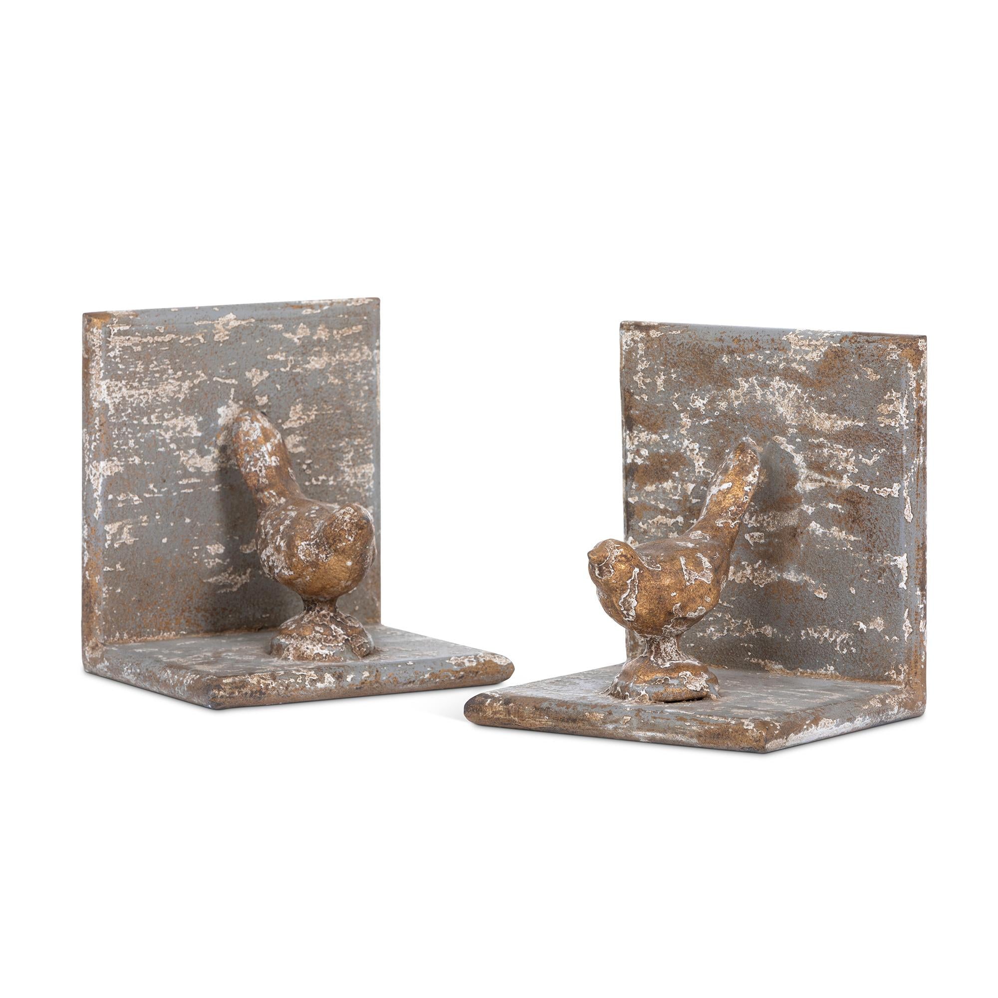 Bird Duet Iron Bookends, Set of 2