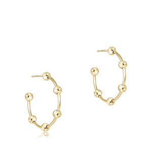 beaded simplicity 1 post hoop 4mm gold