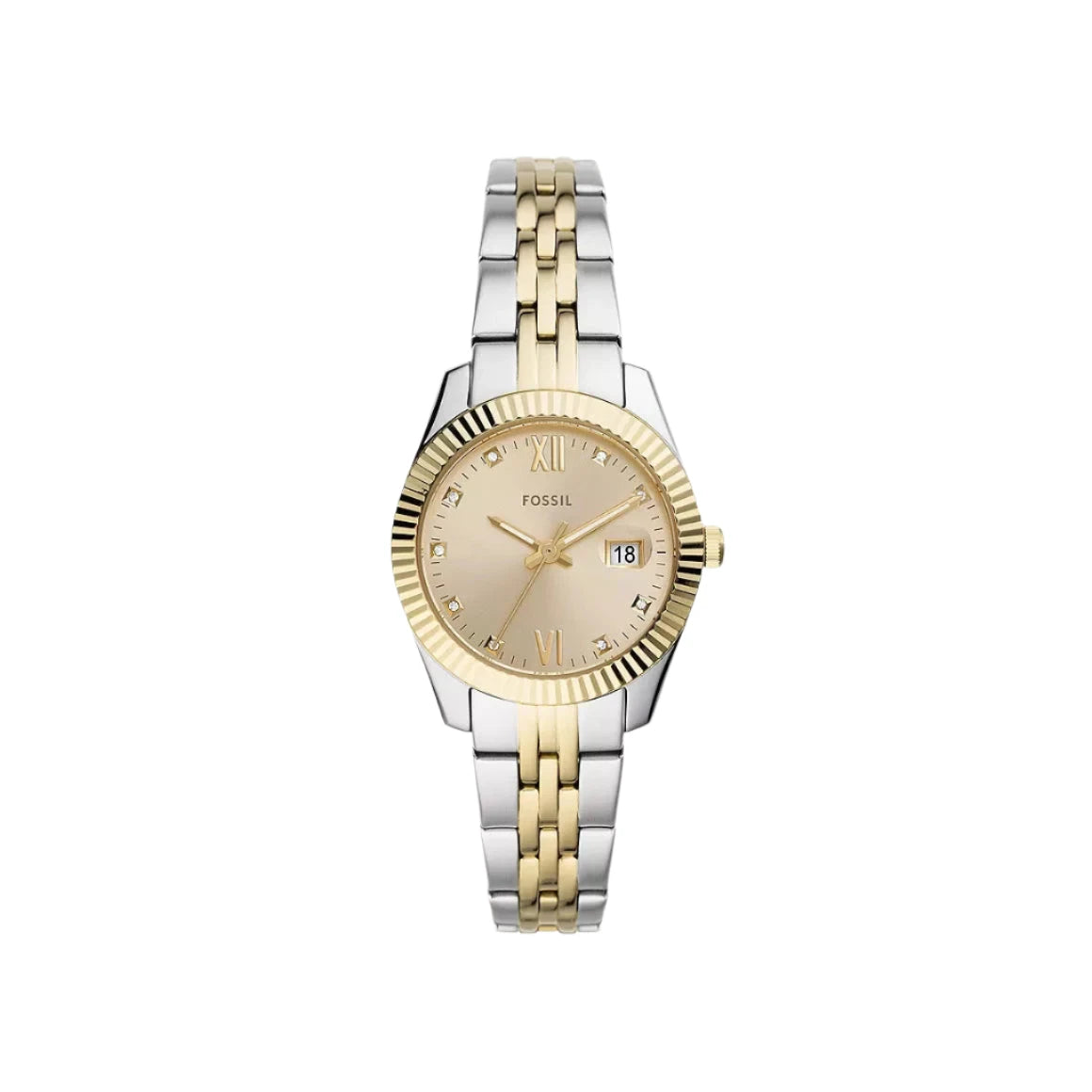FOSSIL Women's Scarlette Mini Three-Hand Date Stainless Steel Two-Tone Watch