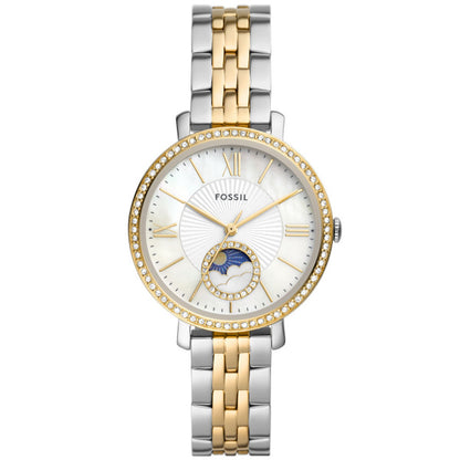 Jacqueline Sun Moon Multifunction Two-Tone Stainless Steel Watch