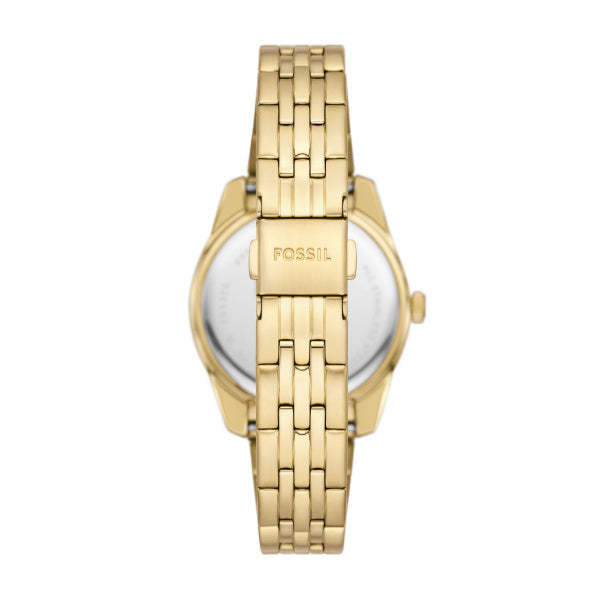 FOSSIL Women's Scarlette Three-Hand Date Gold-Tone Stainless Steel Watch