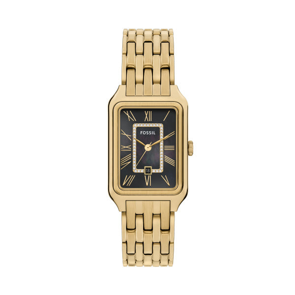 Raquel Three-Hand Date Gold Tone Stainless Steel Watch
