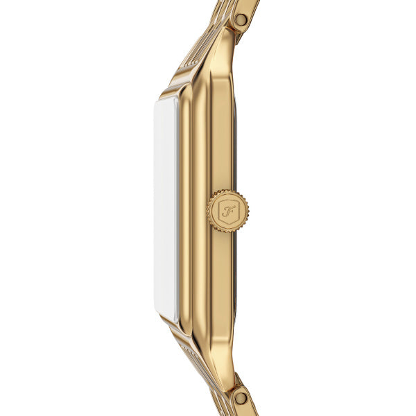 Raquel Three-Hand Date Gold Tone Stainless Steel Watch