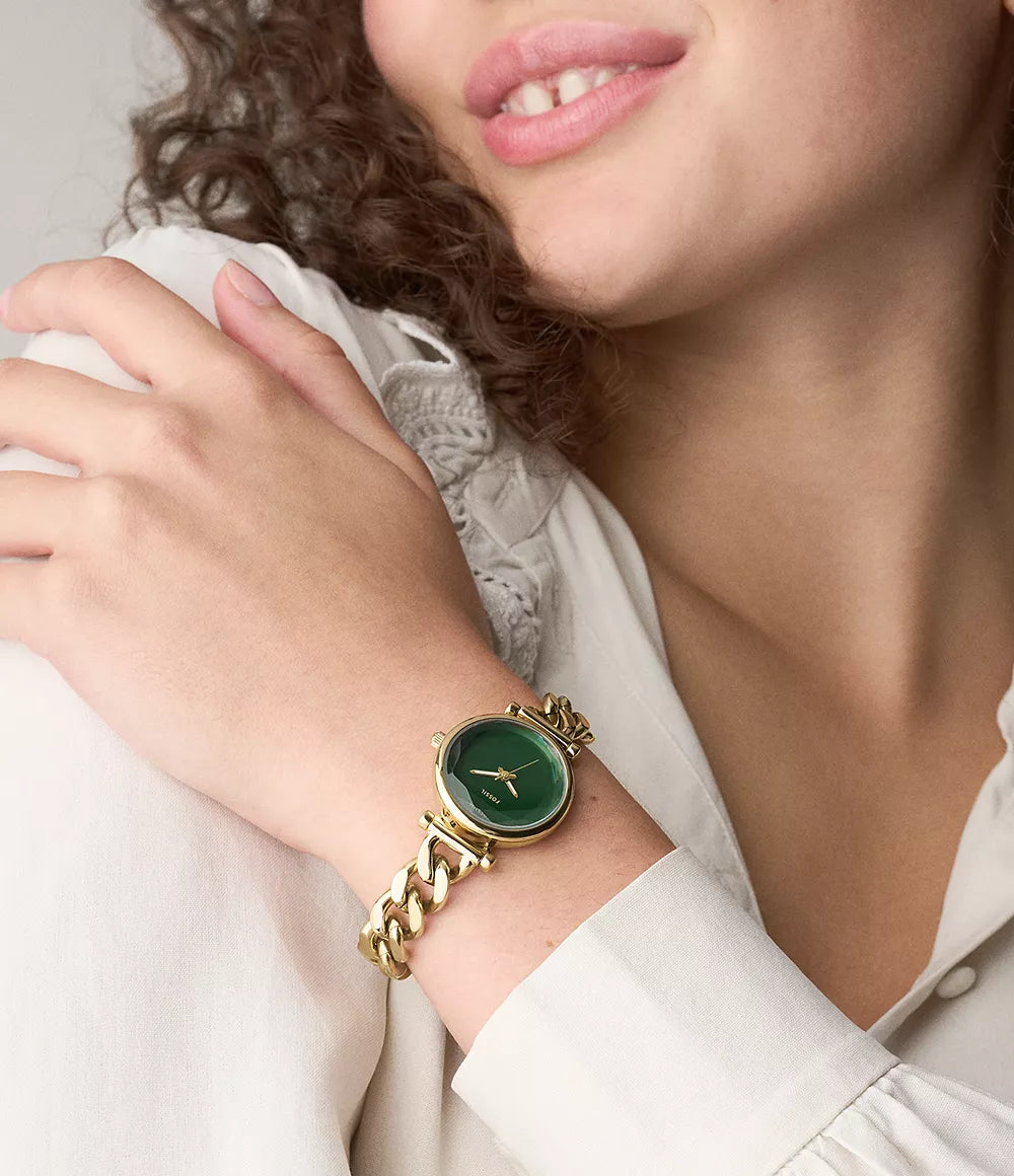 Carlie Three-Hand Gold-Tone Stainless Steel Watch