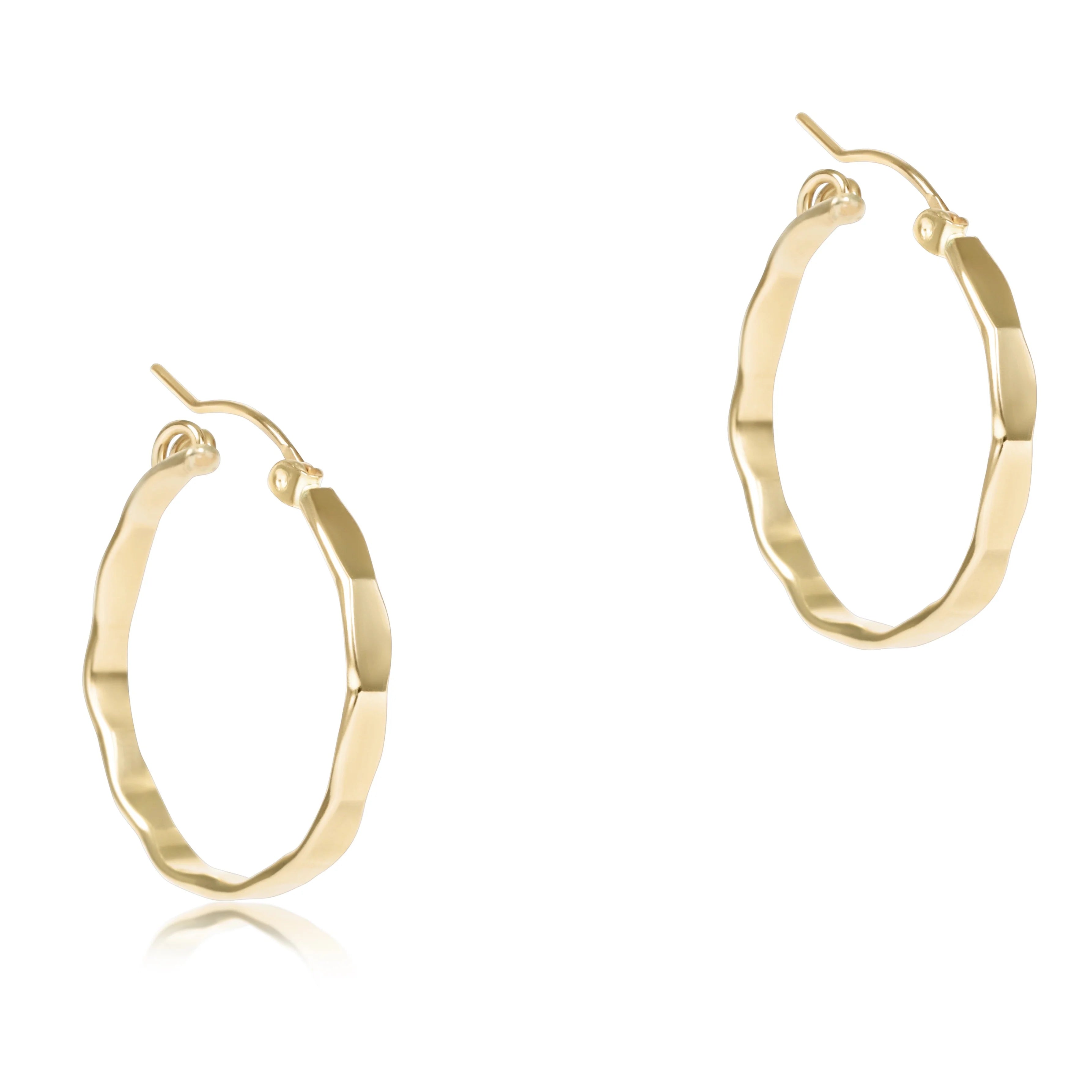 scalloped round gold 1 25 hoop smooth