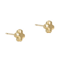 Gold earrings on a white background