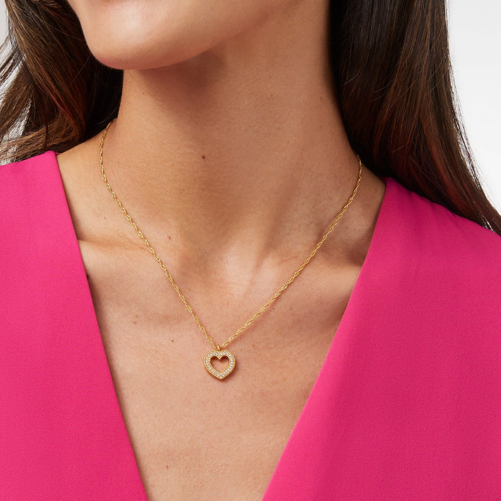 Esme Heart Pavé Solitaire Necklace