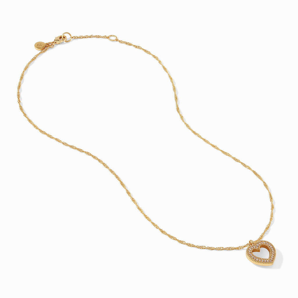 Esme Heart Pavé Solitaire Necklace