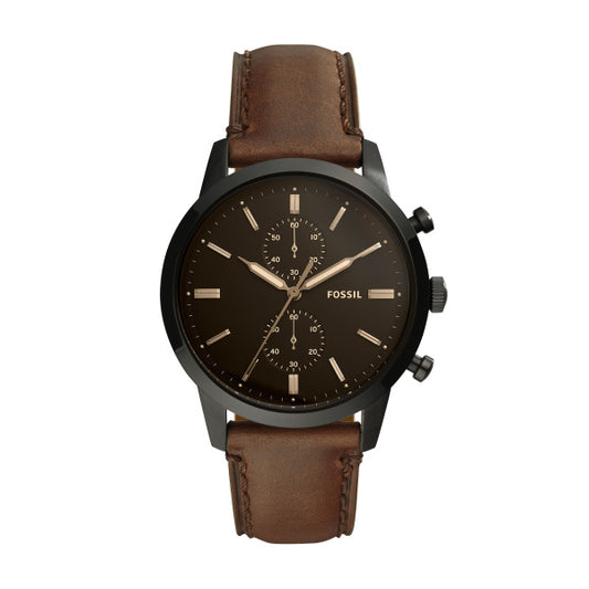 Townsman 44mm Chronograph Brown Leather Watch