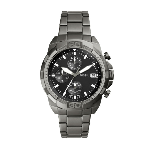 FOSSIL Men's Bronson Chronograph Smoke Stainless Steel Watch