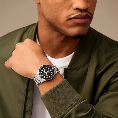 FOSSIL Men's Blue Dive Three-Hand Date Stainless Steel Watch