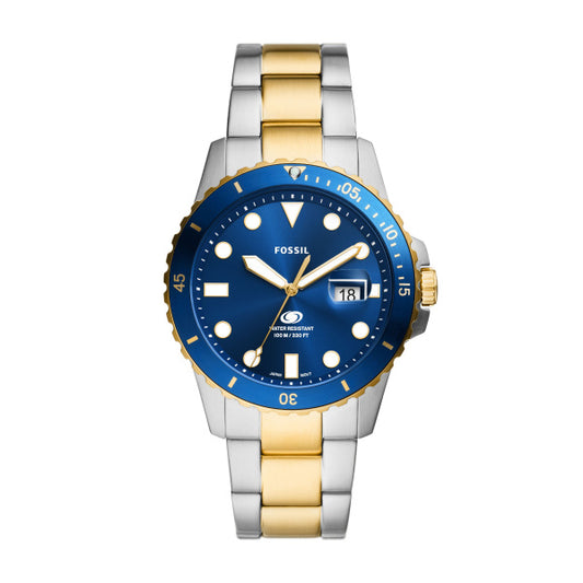 Fossil Blue Dive Three-Hand Date Two-Tone Stainless Steel Watch