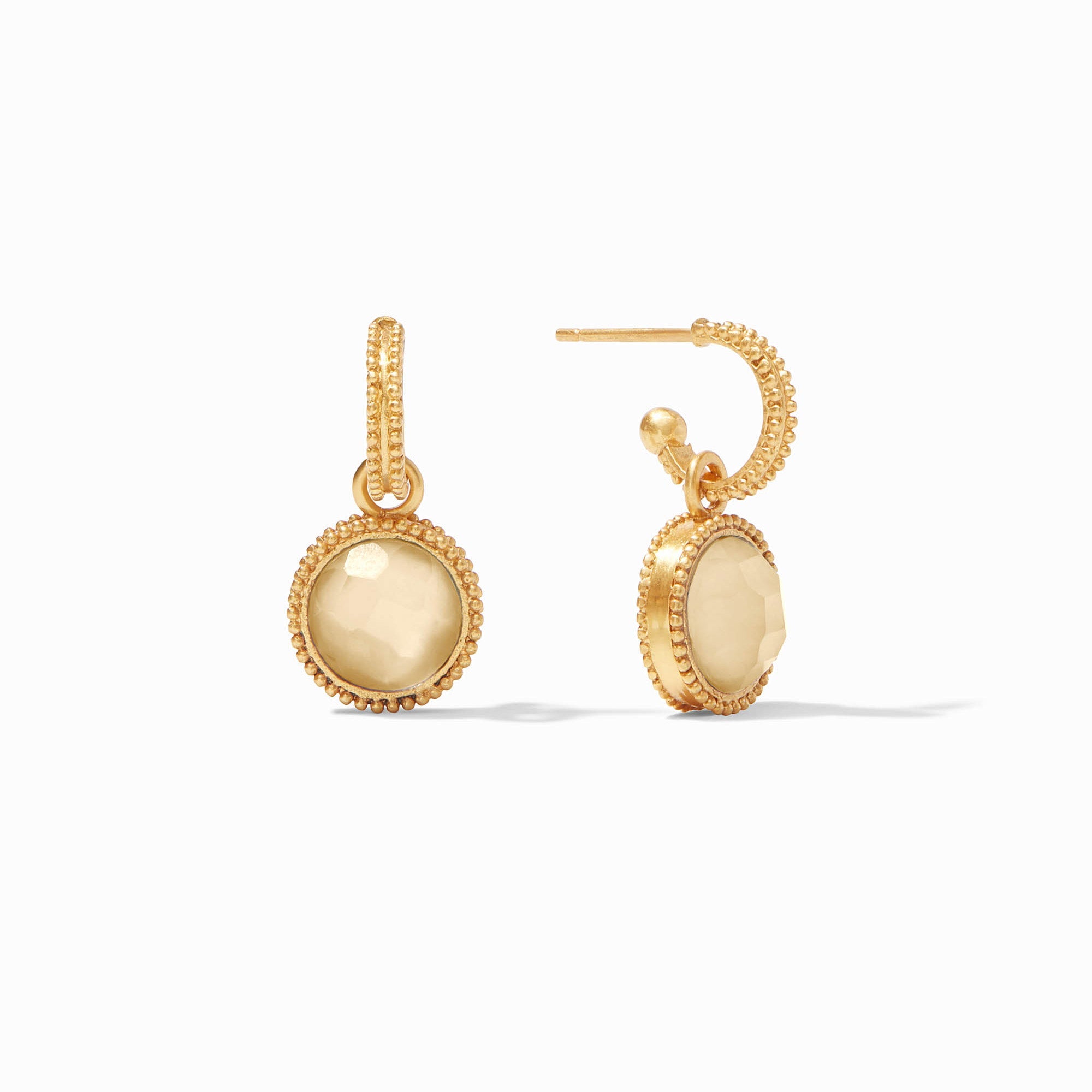 Fleur-de-Lis Hoop & Charm Earring