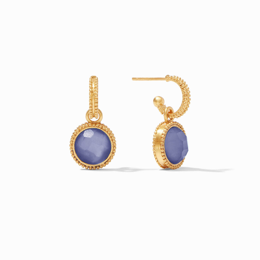 Fleur-de-Lis Hoop & Charm Earring