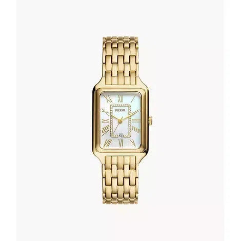 FOSSIL Women's Raquel Three-Hand Date Gold Stainless Steel Watch, Gold