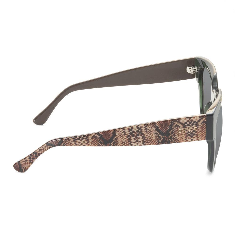 DIFF EYEWEAR Bella II Matte Black Beige Mirror Lens Polarized