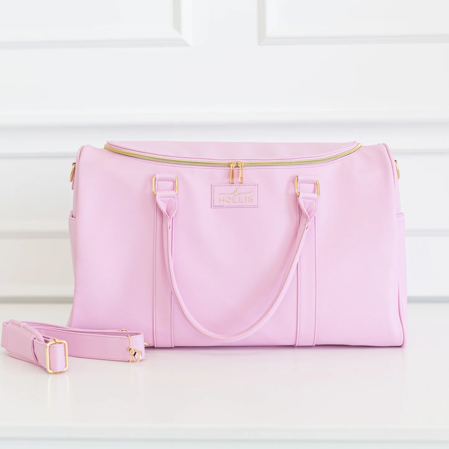 Hollis  Lux Weekender Bag in Solid Blush