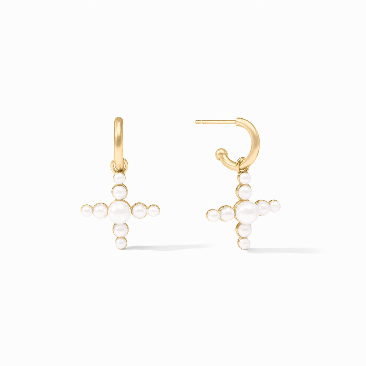 Gumdrop Cross Hoop & Charm Earring