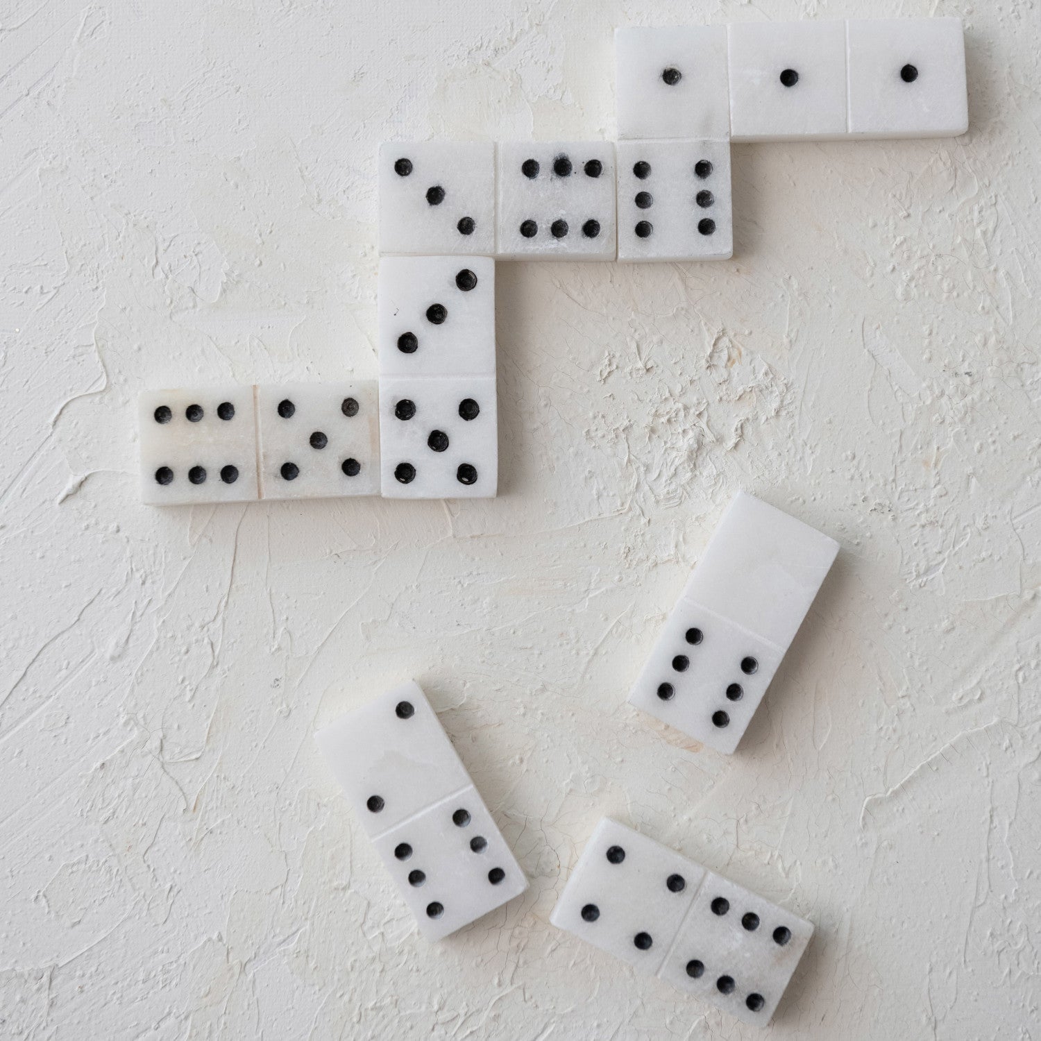 Handmade Alabaster Dominoes in Soapstone Box, Set of 29