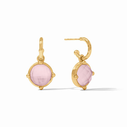 Julie Vos Honeybee Hoop & Charm Earring in Iridescent Rose