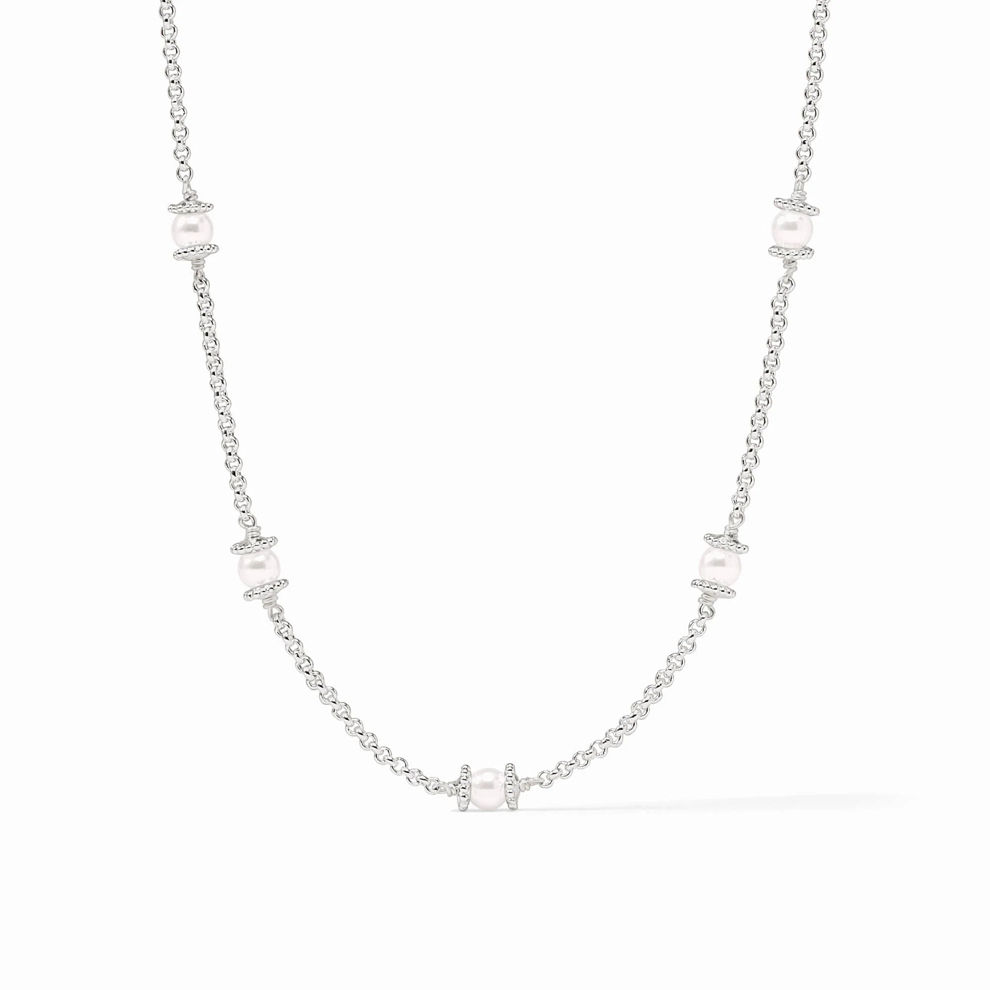 Hydra Delicate Station Necklace, Silver
