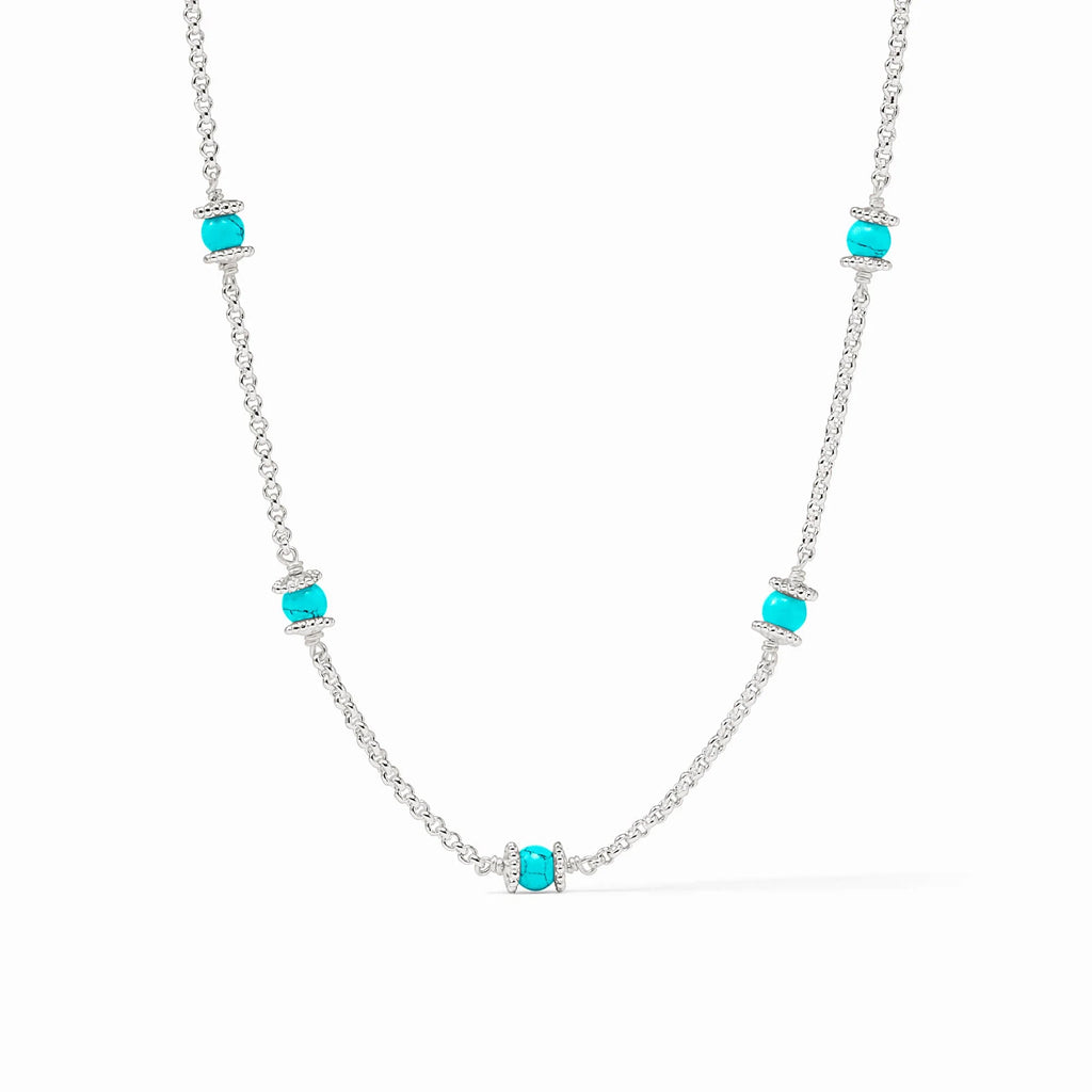 Hydra Delicate Station Necklace, Silver