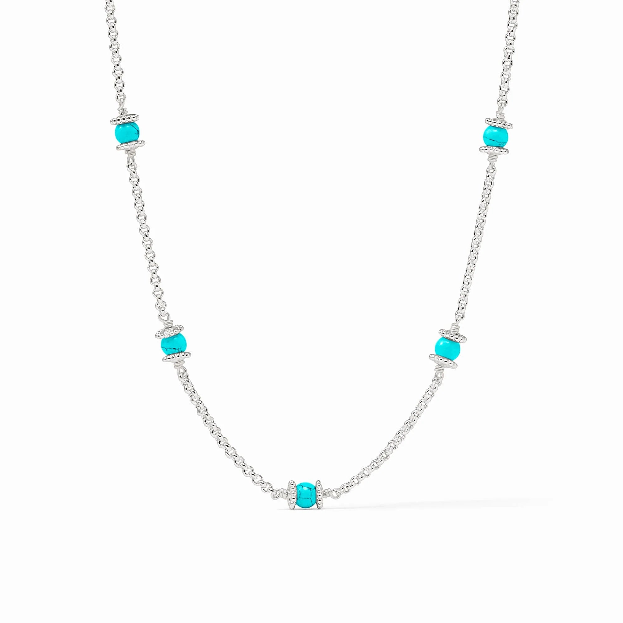 Hydra Delicate Station Necklace, Silver