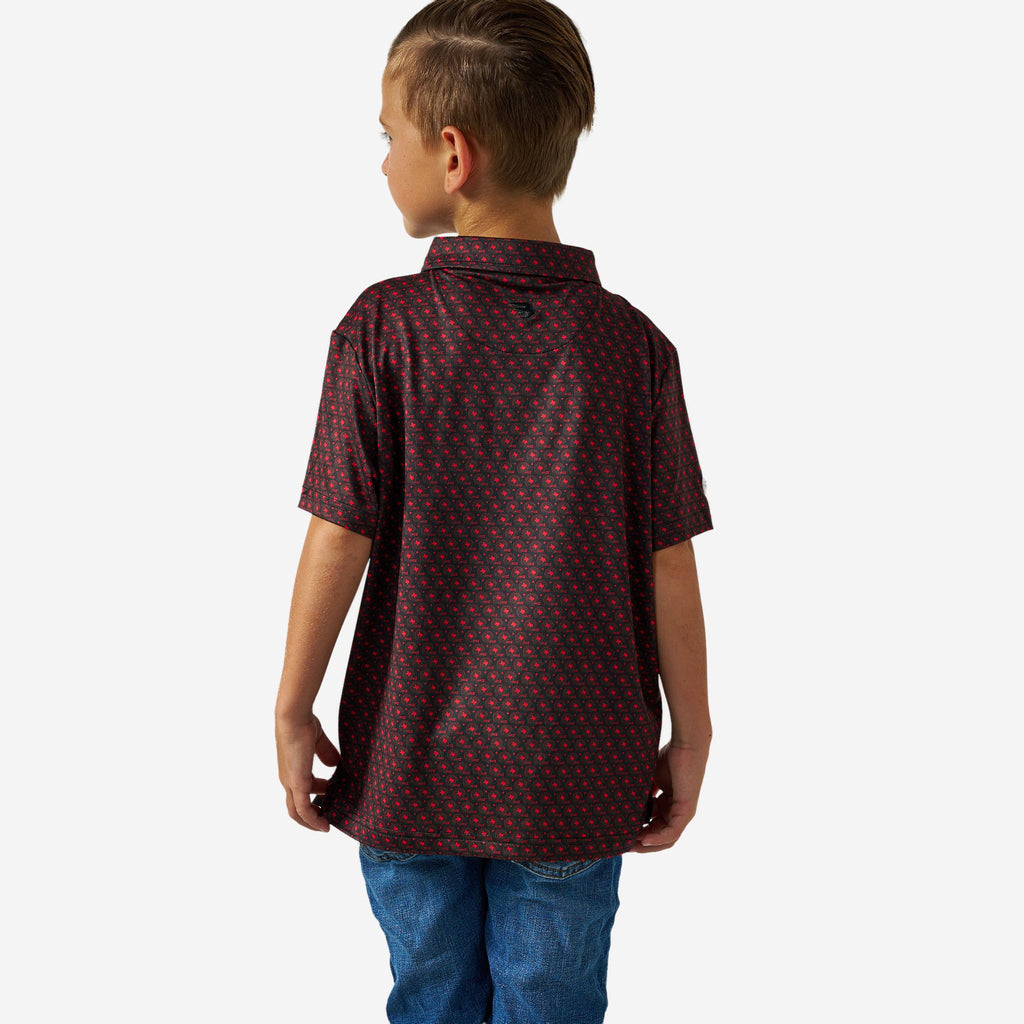 Youth Performance Polo - Vintage Helmets- Black And Red