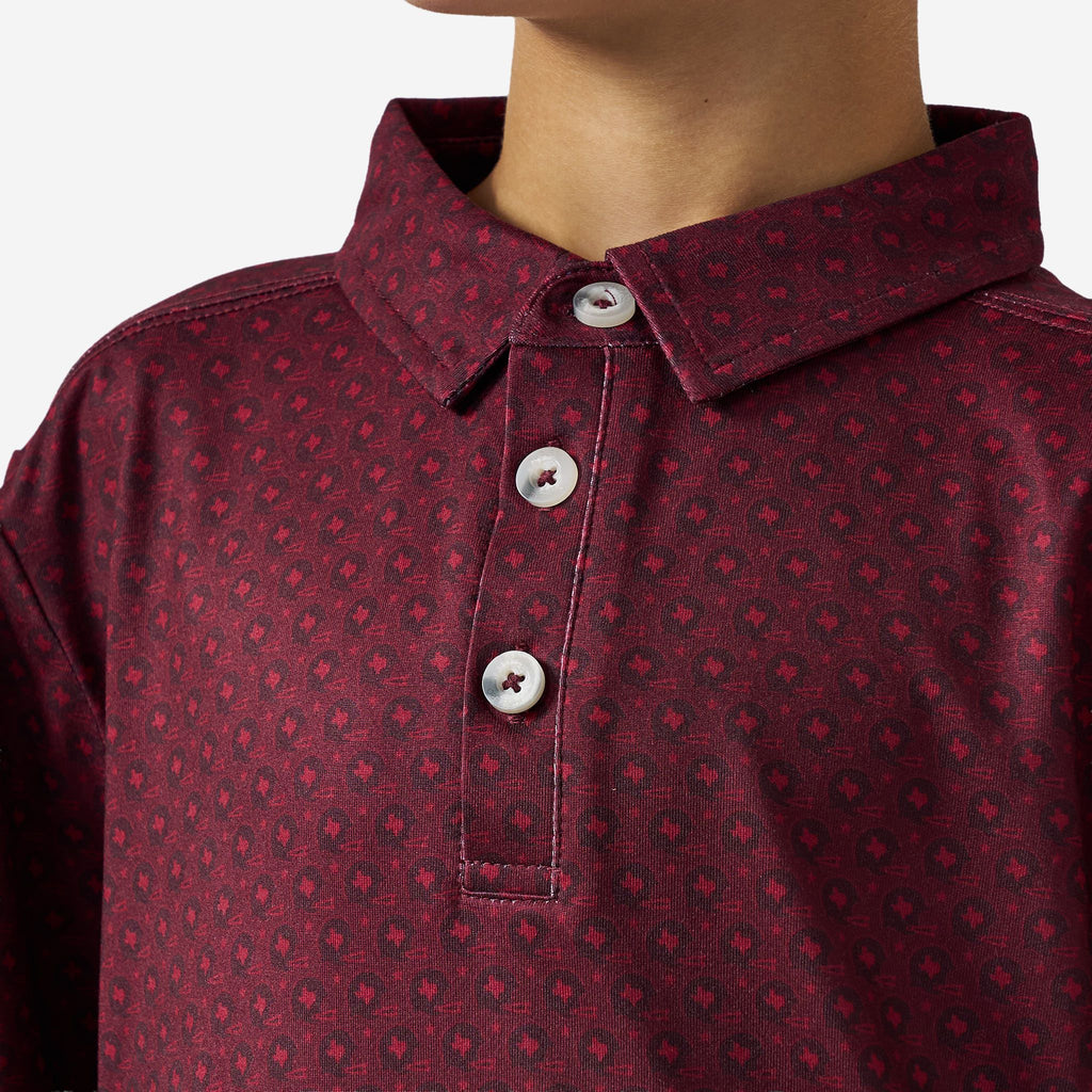 Youth Performance Polo - Vintage Helmets - Maroon