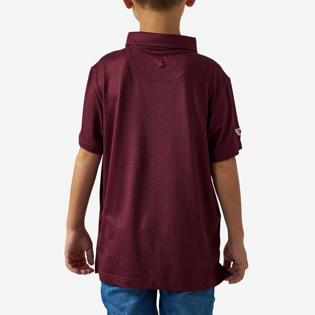 Youth Performance Polo - Vintage Helmets - Maroon