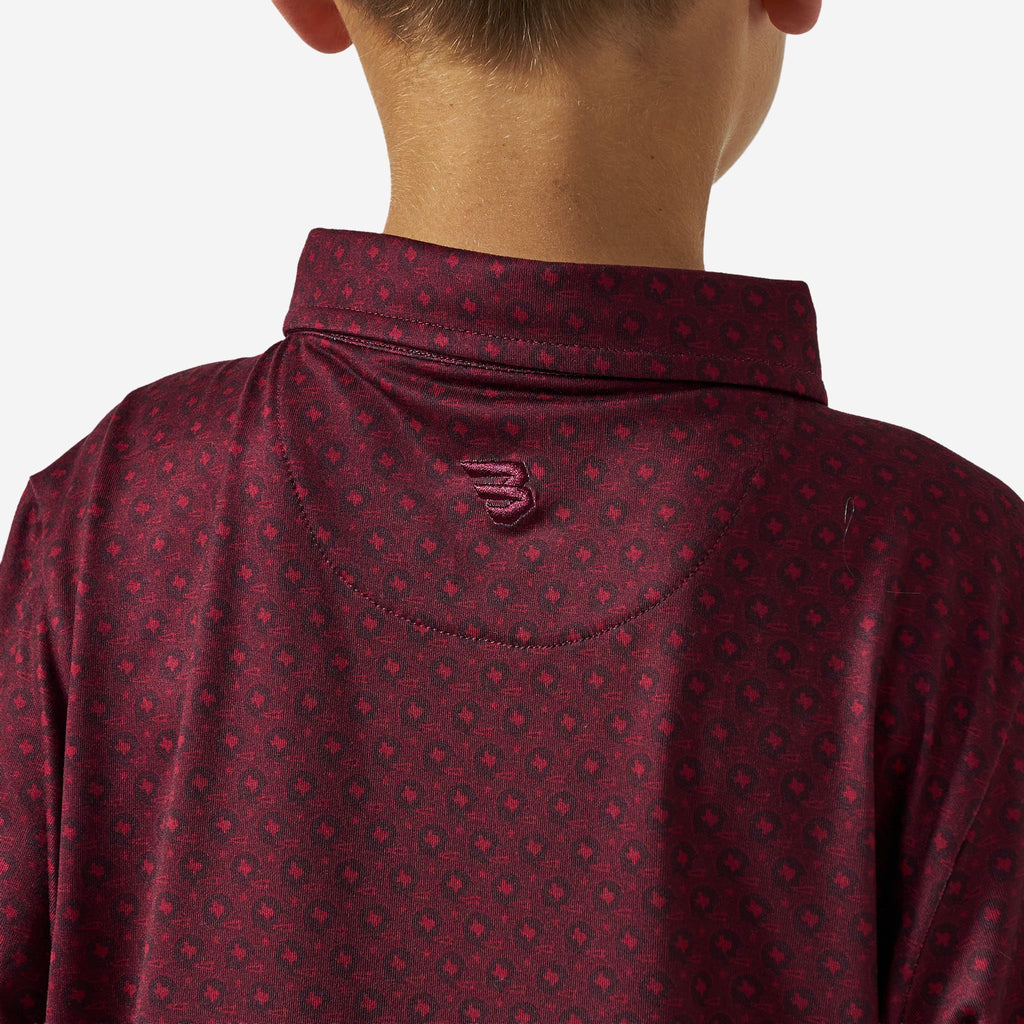 Youth Performance Polo - Vintage Helmets - Maroon
