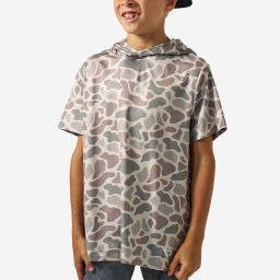 Youth S/S Performance Hoodie - Classic Deer Camo
