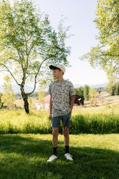 Youth S/S Performance Hoodie - Classic Deer Camo