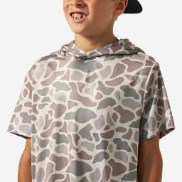 Youth S/S Performance Hoodie - Classic Deer Camo