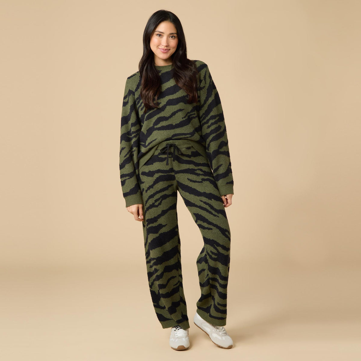 Marshmallow Zebra Crew Neck with Long Pant