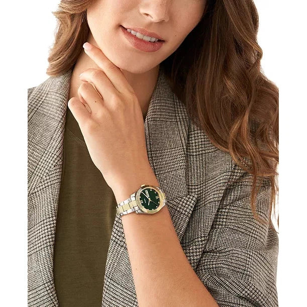 Fossil Women's Scarlette Three-Hand Day-Date Two-Tone Stainless Steel Bracelet Watch, 32mm