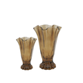 Vintage Brown Ruffle Glass Vases | Bridal Shower Kennedy Bush & Jake Liker
