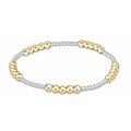 enewton classic blissful pattern 2mm bead bracelet, 4mm mixed metal