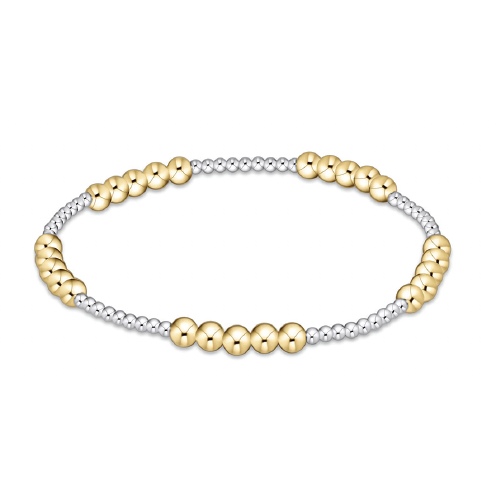 enewton classic blissful pattern 2mm bead bracelet, 4mm mixed metal