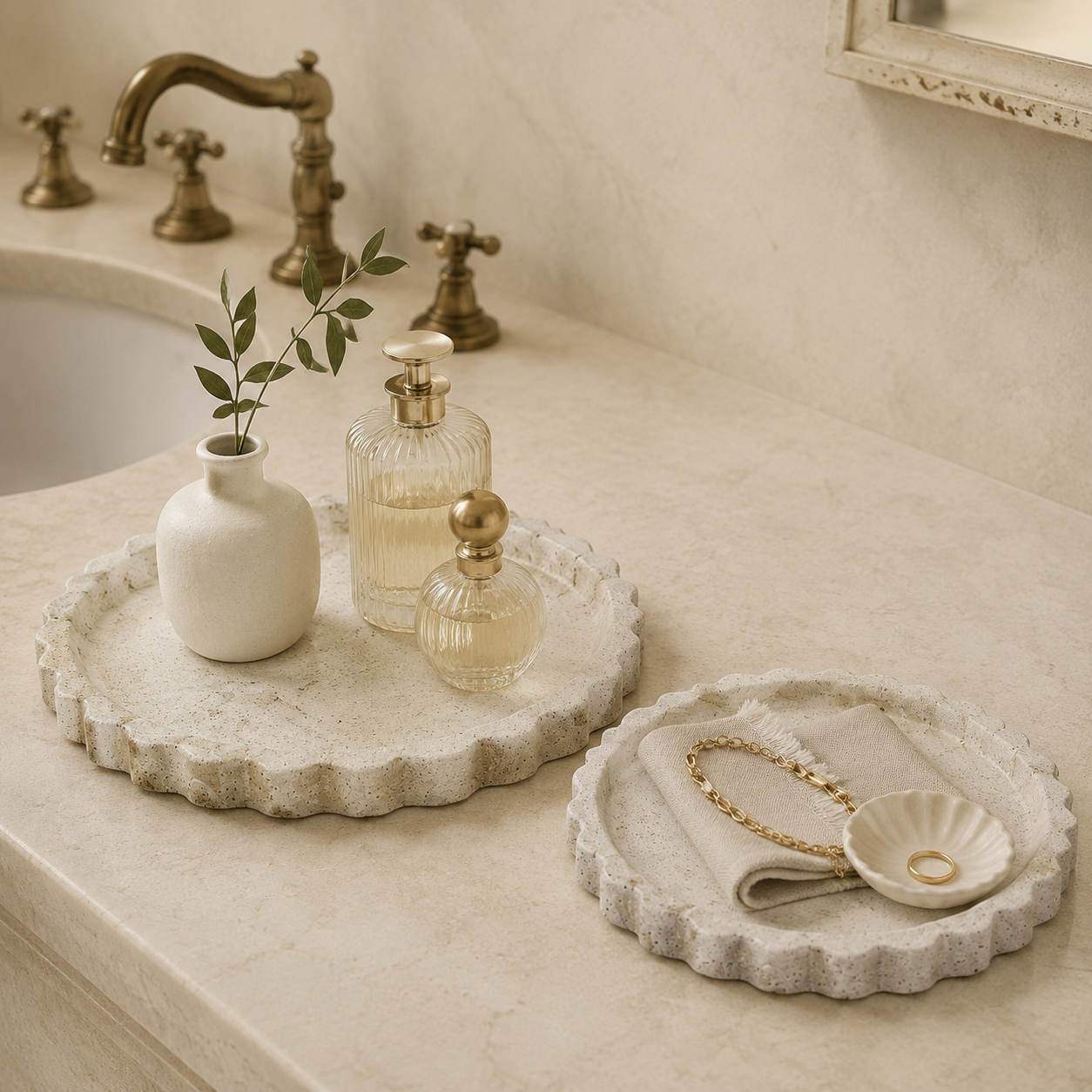 Sandstone Round Decorative Trays