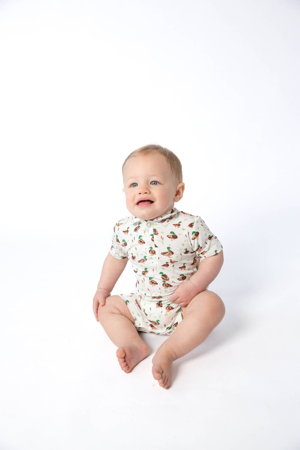 SS Polo Romper, Mallard Drake