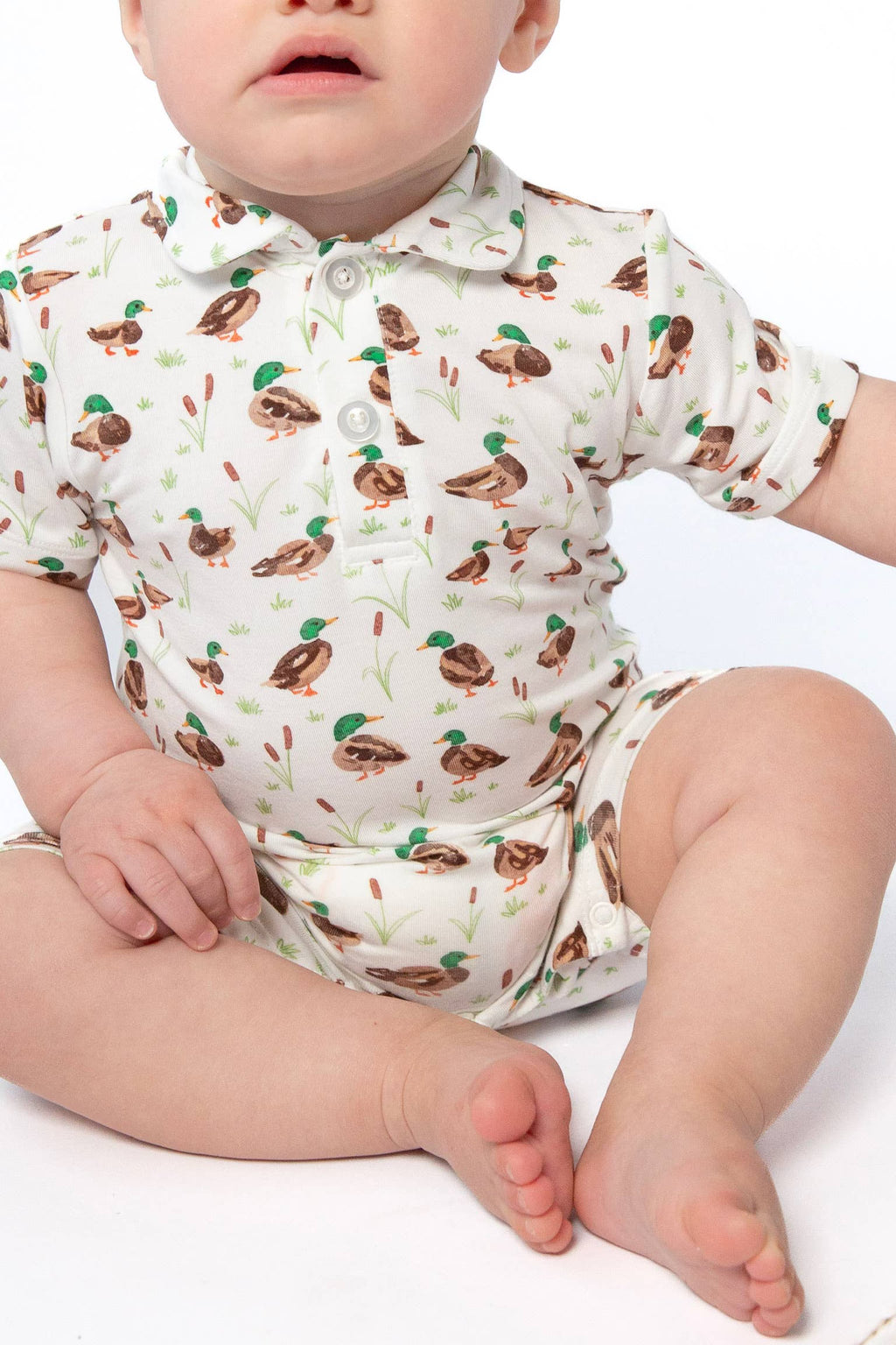 SS Polo Romper, Mallard Drake
