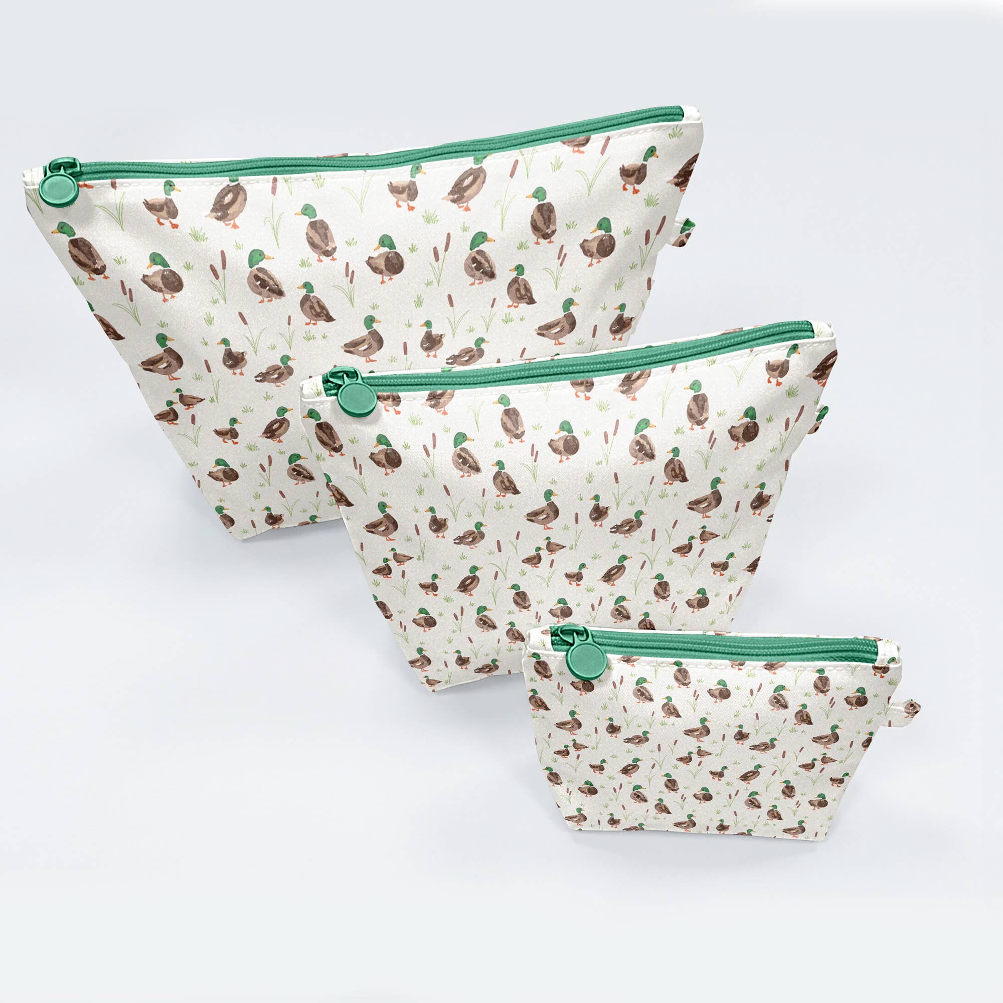 Easy Clean Zip Pouch Set of 3, Mallard Drake by Goosies